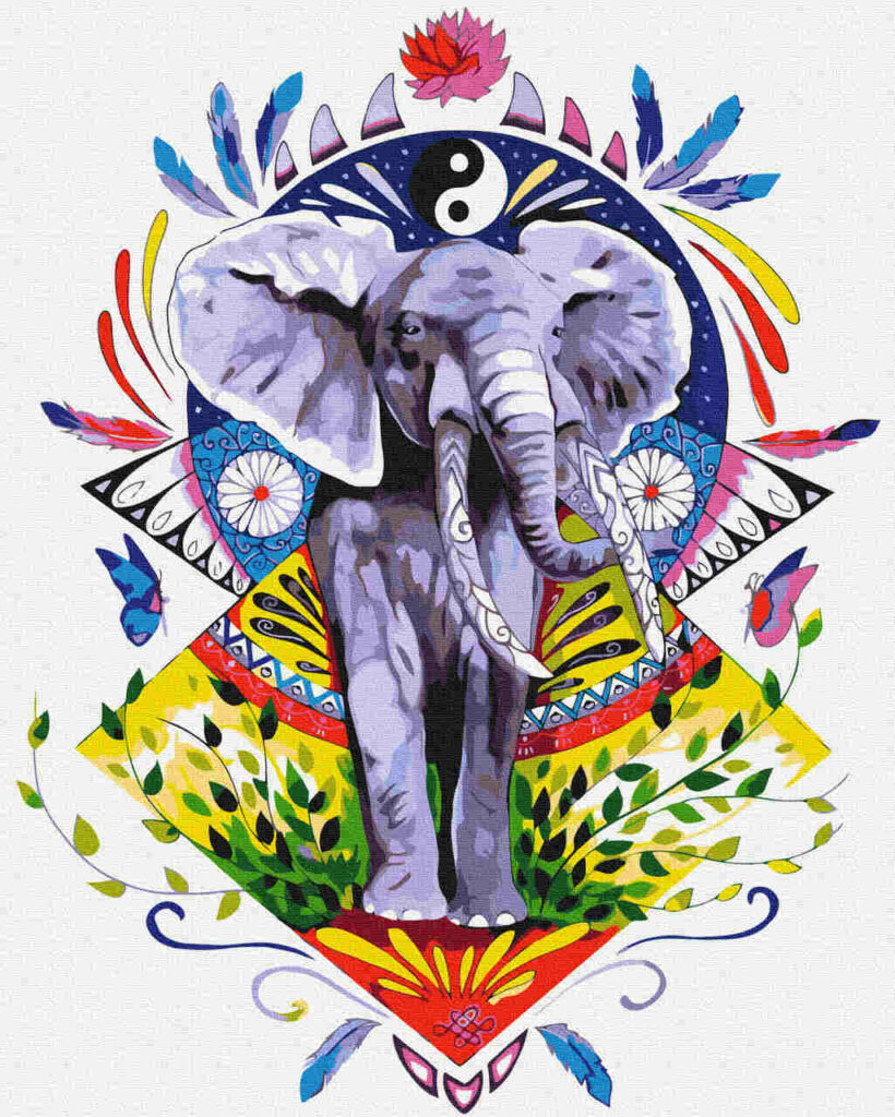 Malen nach Zahlen - life balance elefant - by Pixie Cold